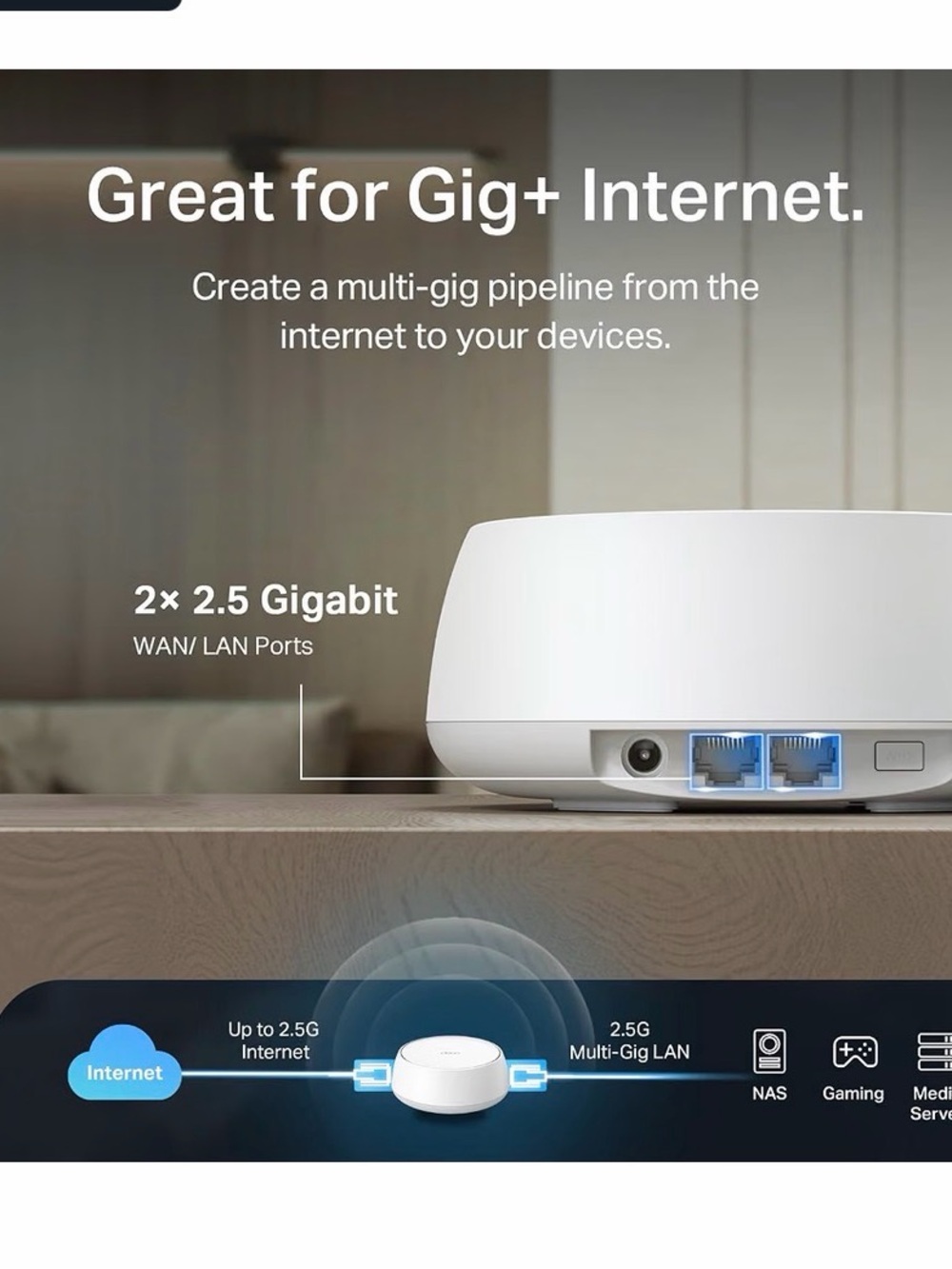 TP-Link Deco Mesh Wi-Fi 7 Router - White - Picture 4 of 9